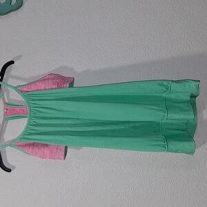 Lululemon Athletica Mint Green and Pink Sleeveless Dress